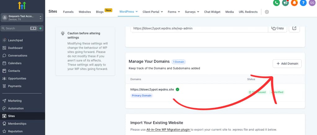 GoHighLevel all-in-one CRM and marketing automation dashboard for agencies