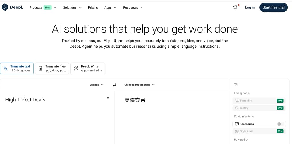 What Is a DeepL Translator? A Strategic POV for High-Ticket Entrepreneurs 3 DeepL Translator interface used by high-ticket entrepreneurs for accurate business translations