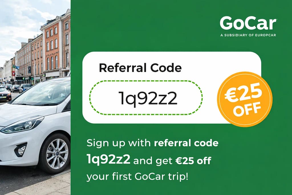 GoCar Ireland Review: 7 Powerful Reasons It’s a Smart Alternative to Car Ownership in Dublin 1 GoCar Ireland referral code 1q92z2 €25 discount