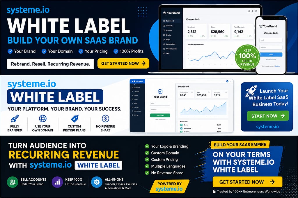 How to Start a White Label SaaS Business With systeme.io (And Keep 100% of the Revenue) 1 systeme.io White Label SaaS business setup guide